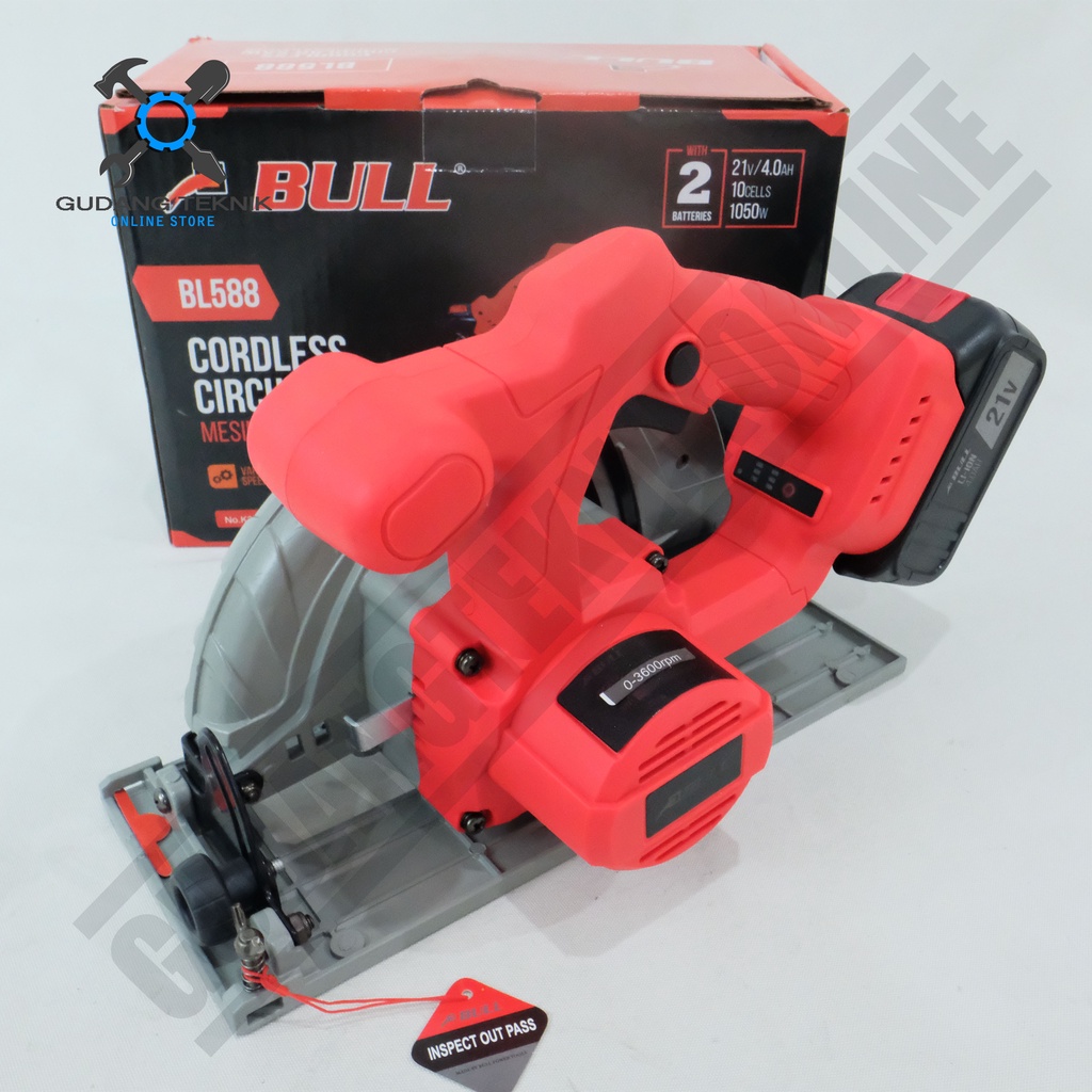 Mesin Circular Saw Cordless BULL BL588 - Gergaji Kayu 7inch Cordless BULL BL 588