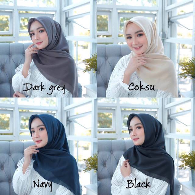 Bella Square Hijab Segi Empat Polos Kerudung Jilbab BellaSquare Warna part 1