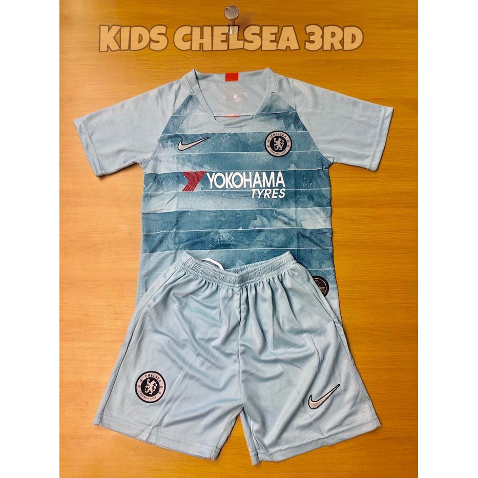 BIRU MUDA JERSEY BOLA CHELSEA 3RD KIDS ANAK 2018/2019 GRADE ORI