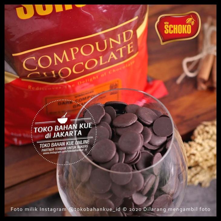 

TERBARUU!! Schoko Dark Compound Chocolate Coin 1kg Coklat Koin Baking Keping Enak TERLARIS