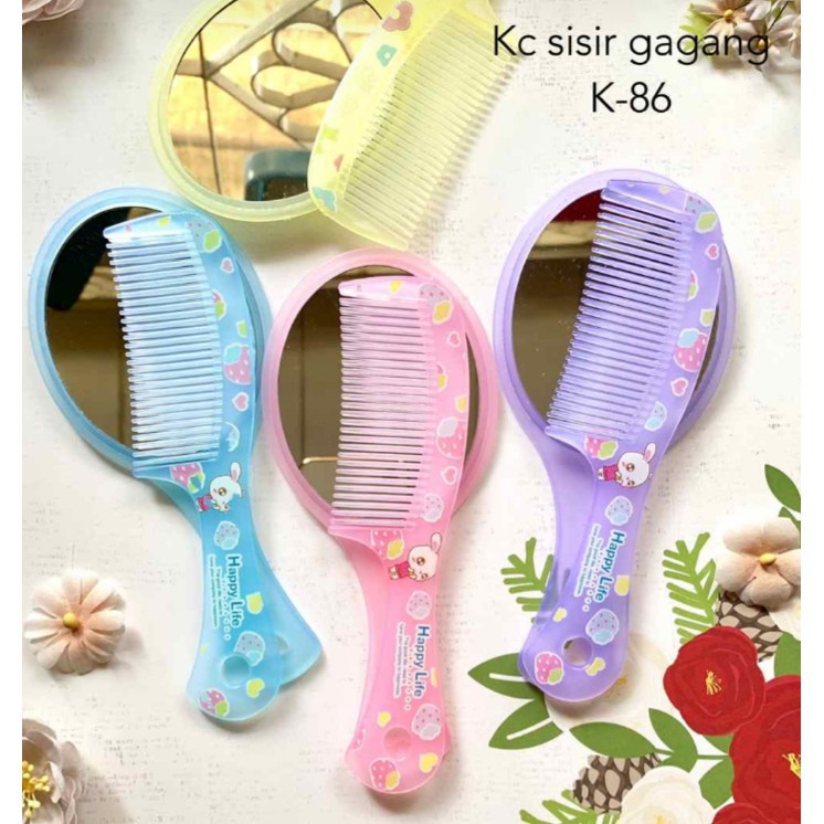 Kaca dan Sisir 1 Set, Kaca dan Sisir Anak, Kaca dan Sisir Anak Perempuan, Kaca dan Sisir Rambut