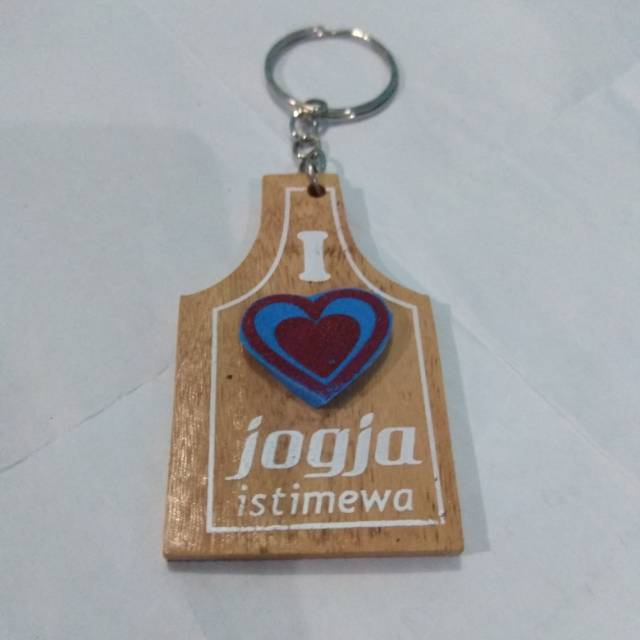 GANTUNGAN KUNCI TELENAN I LOVE JOGJA ISTIMEWA HARGA PER PCS - SOUVENIR MURAH