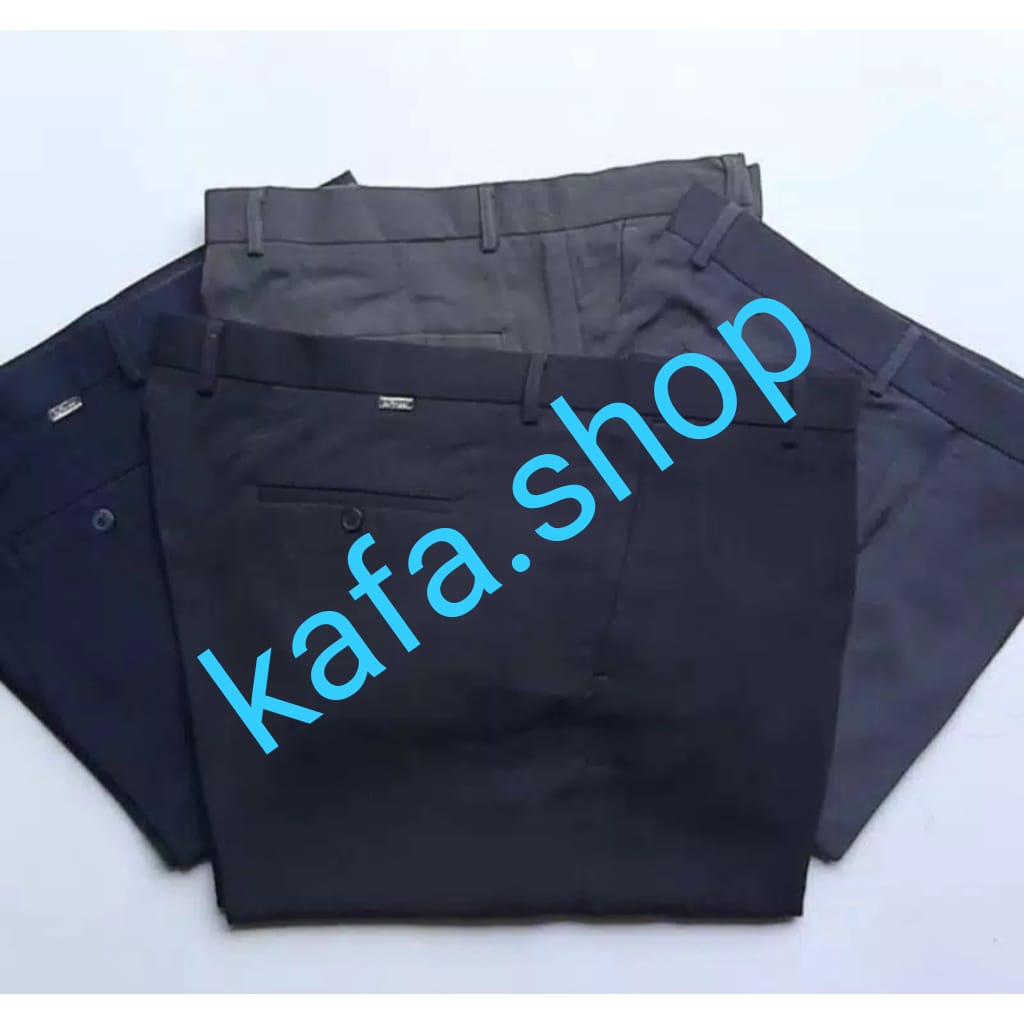 CELANA KERJA STANDAR POLA REGULER CELANA FORMAL PRIA | BAHAN TWIS HALUS SISE 27-38 HITAM ABU ABU CREAM NAVY SIZE 28-38