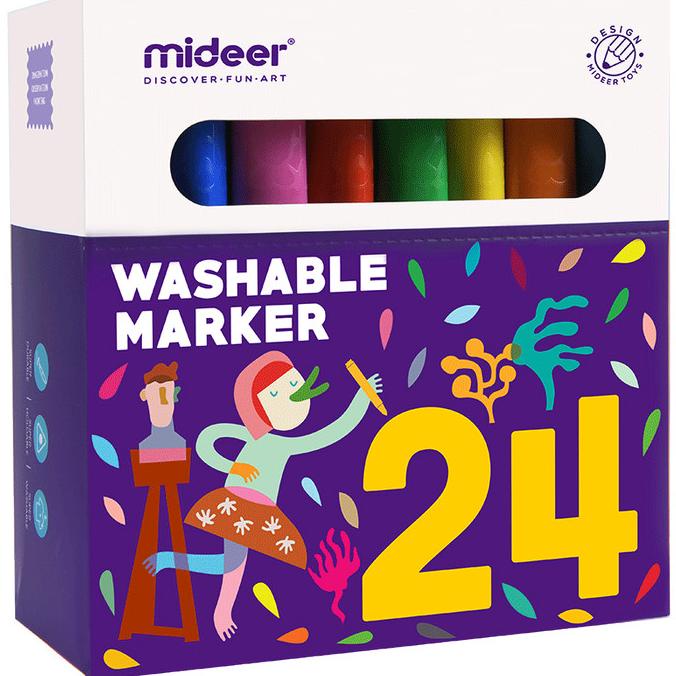 

Mideer Washable Marker 24 pcs mainan spidol bisa di hapus untuk anak