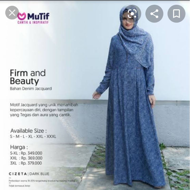 Gamis Muslim Denim Mutif Cizeta