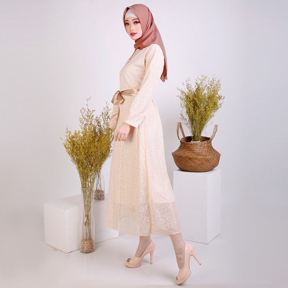 Long dress Gamis maxi Brukat model terbaru - XSHOP Batinah