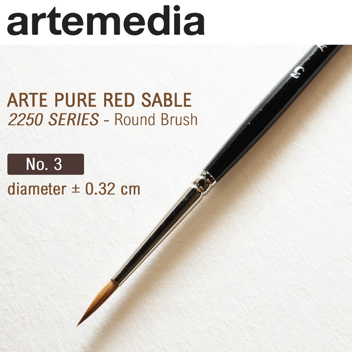

Arte Pure Red 2250 Sable Round Brush - 3
