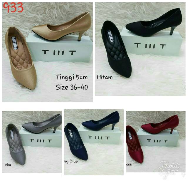(SALE ) Sepatu heels wanita satin polos TMT 933
