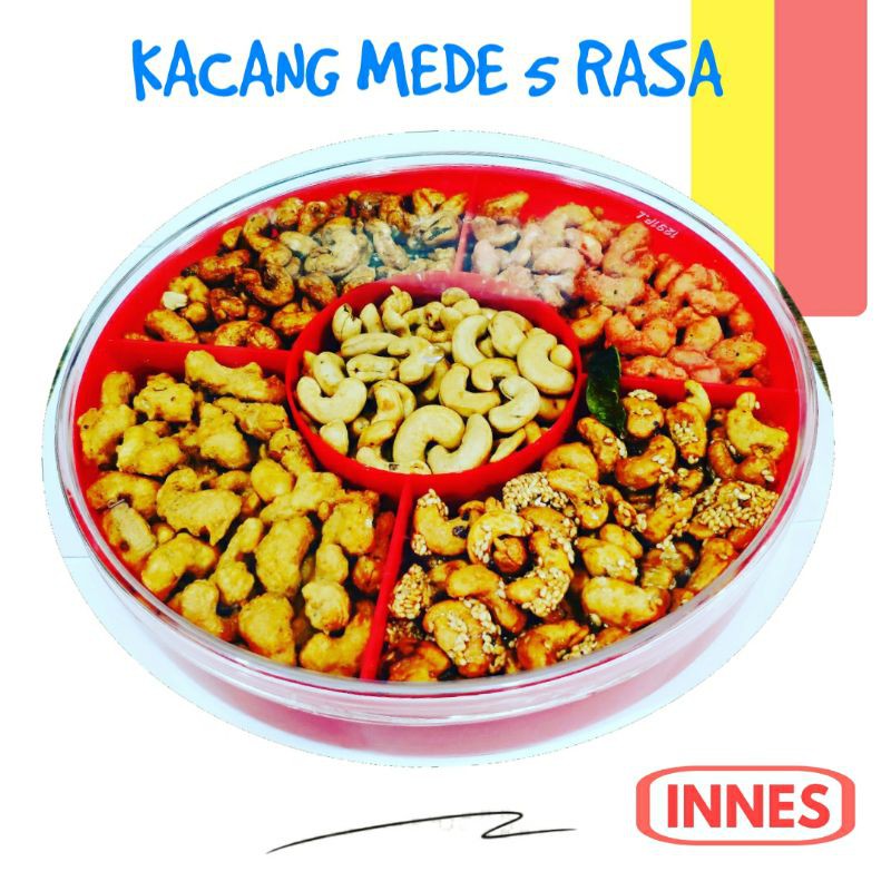 

Kacang Mede Toples 5 Rasa / Kacang Mete Toples Sekat Lima / Paket Lebaran / Parsel Hampers Lebaran