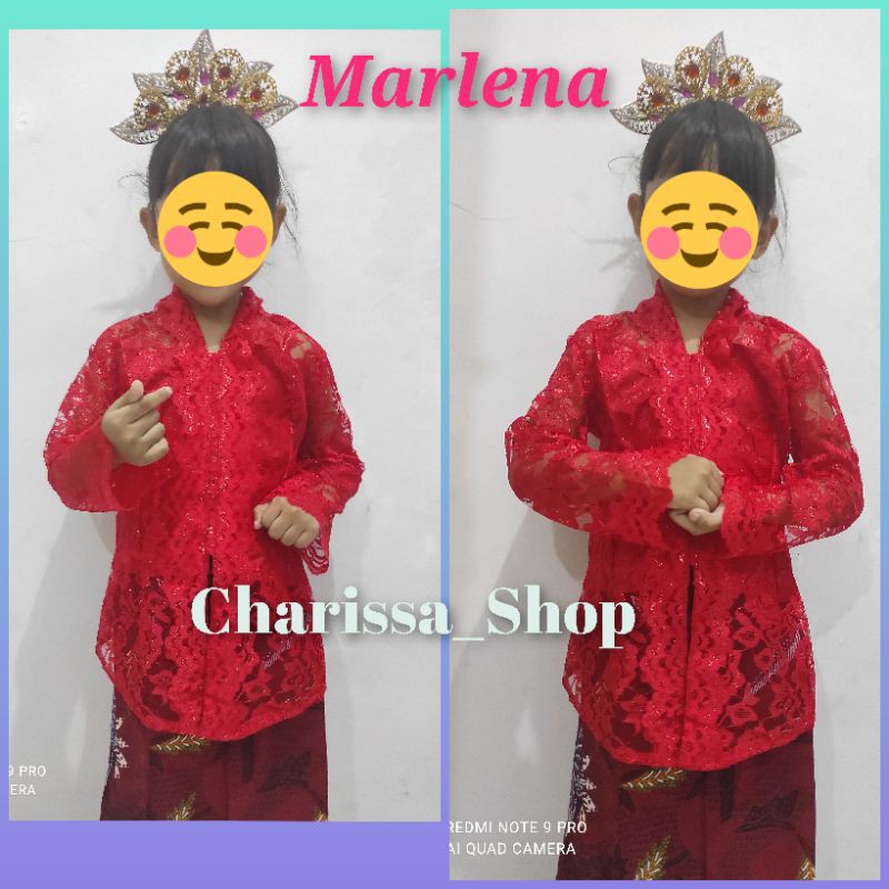 Adat Madura Marlena Baju Adat Madura Marlena Anak Brokat Merah dengan Sewek Marlena Anak Brokat Mera