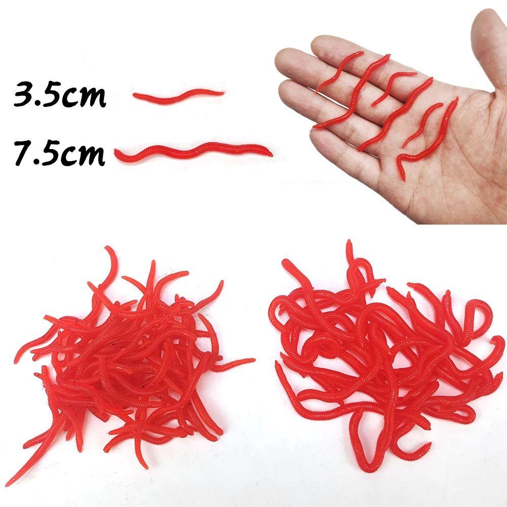 Agustina Red Worm Fish Lure Additive Luminous Umpan Buatan Wobbler Lure Fishing Tackle Udang Amis Umpan Ikan Lembut