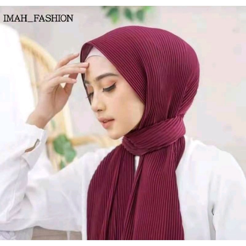 PASHMINA PLISKET FULL TANPA GARIS TENGAH / jilbab pashmina plisket PLEATED SHAWL TERLARIS