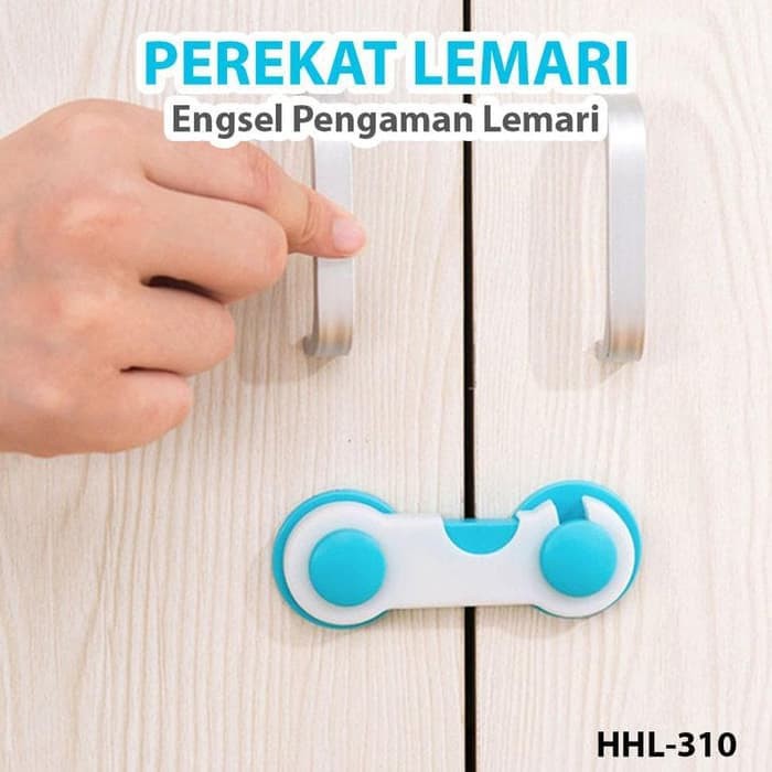 Pengaman Lemari Laci - Engsel Pengunci Safety Lock Karet - Aman Untuk Bayi / Anak Anak