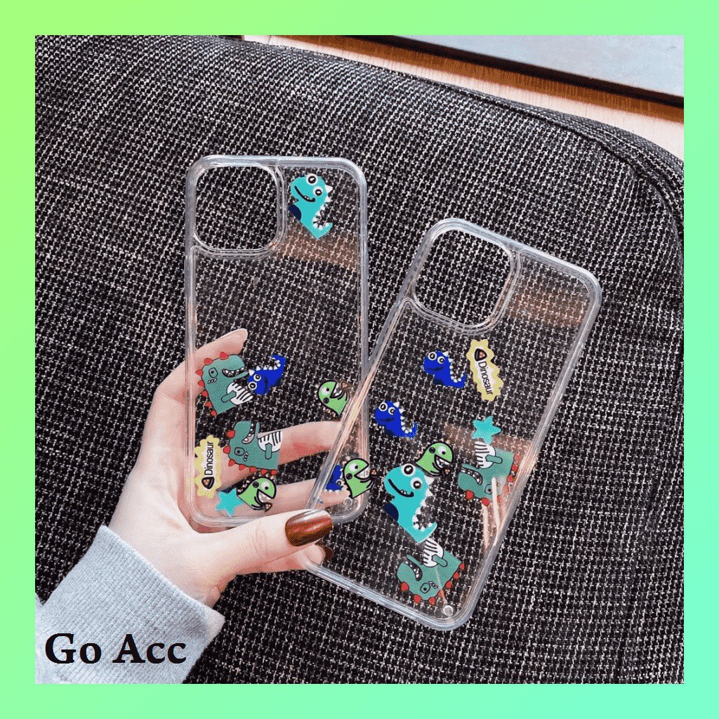 Dino Soft case Air Glitter Iphone 6 6s 7 8 SE 6+ 6s+ 7+ 8+ X Xs Xr Xs Max 11 12 13 Pro FH04