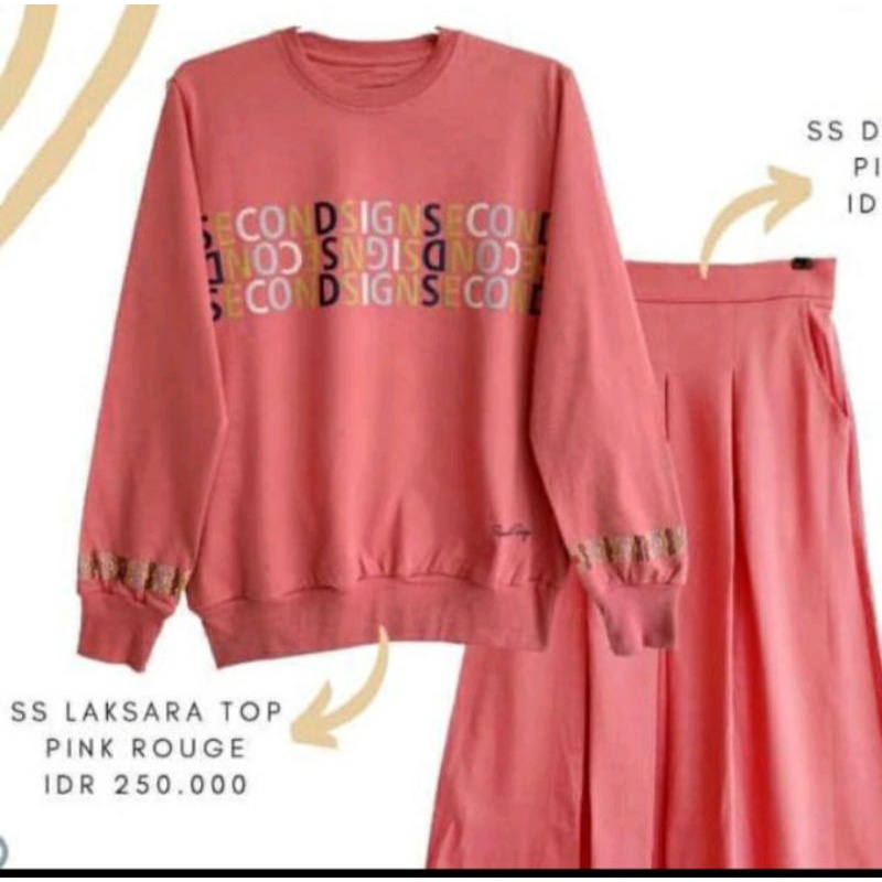 set by Second Sign laksara top & rok Pink Rouge