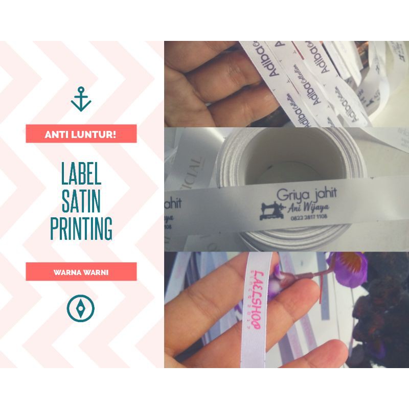 

[Min 50 pcs] Label Hijab / Label Baju / Label Satin Printing ANTI LUNTUR
