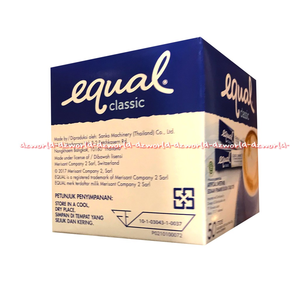 Equal Classic 50Sticks Classic Sweet Taste Pemanis Buatan Gula Tablet Rendah Kalori Untuk Diabetes Diabetes Diet Sukrosa Ekual Klasic Nol Gula Nol Kalori