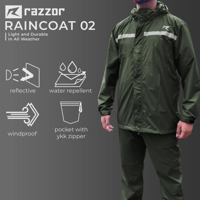 Jas Hujan Raincoat Setelan Rainshield Razzor Original Termurah - Random Warna, M