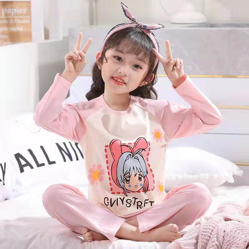 BAJU TIDUR ANAK KAOS KATUN SETELAN PIYAMA BAYI SET LENGAN PANJANG C11-C