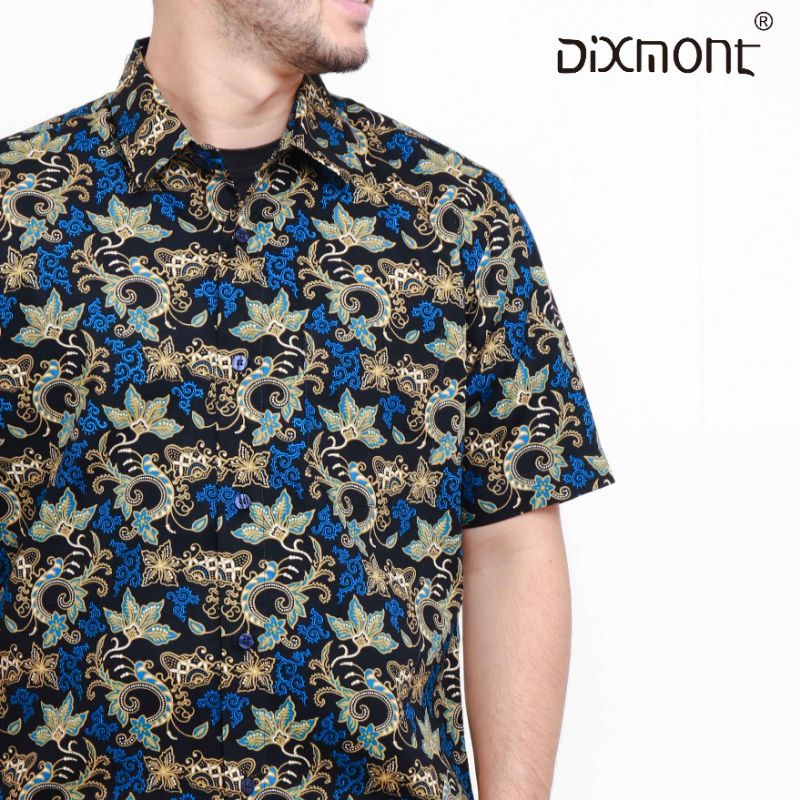 Dixmont Kemeja Pria Batik Pendek Hem BS01821