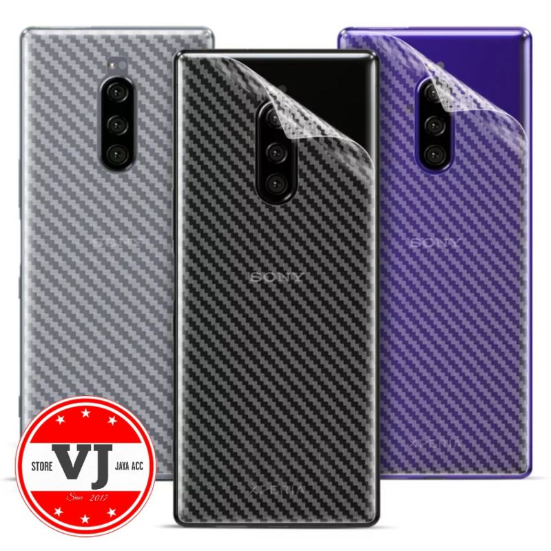 Garskin Film Carbon Belakang Sony Xperia 1 AU Docomo Anti Gores
