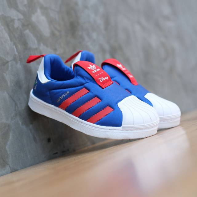 Sepatu Anak Original Adidas Superstar 360 Disney Blue Red White