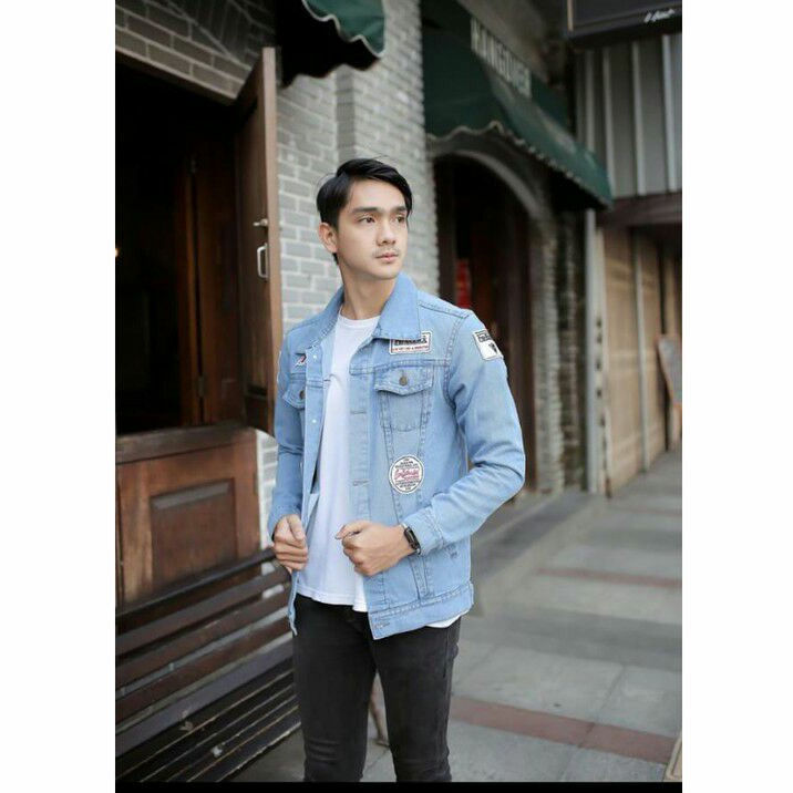 Jaket Jeans Tempel Pria Terbaru Jaket Jeans Pria Kekinian Jaket Jeans Distro Jaket Jeans Terlatih Jeket Pria