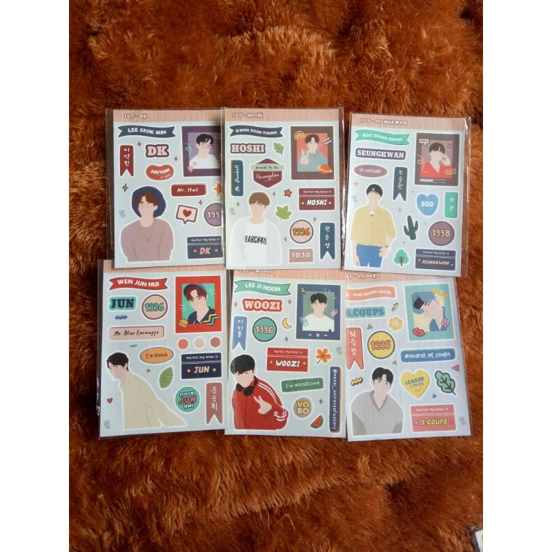 

[READY] STICKER KPOP S.COUPS, WOOZI, JUN, DK, SEUNGKWAN, HOSHI