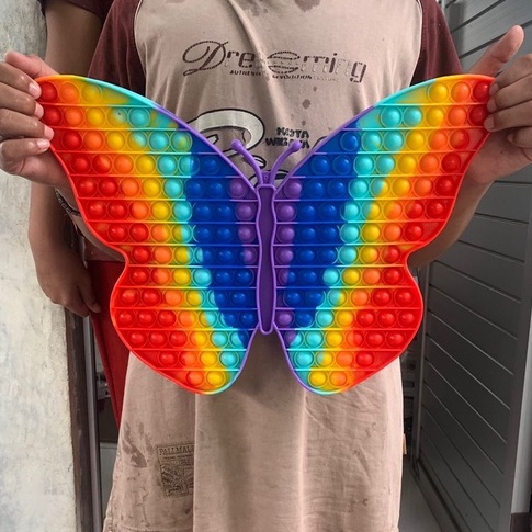 POP IT JUMBO VIRAL RAINBOW WARNA WARNI MAINAN ANAK TIKTOK-KUPU-KUPU 40 CM