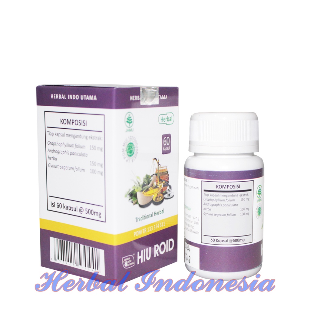 Kapsul Herbal HIU ROID Isi 60 - Herbal Ambeien Wasir - HiuRoid ORIGINAL