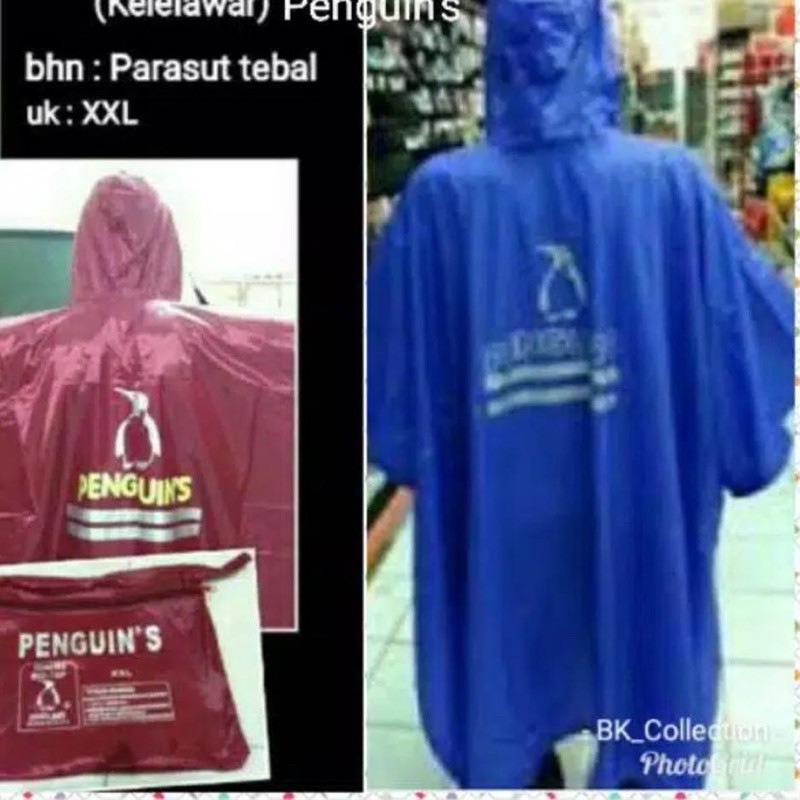 Jas Hujan PENGUIN Ponco Big Top Lengan N22 PENGUINS Parasut Nylon XXL PINGUIN Poncho PINGUINS Bigtop