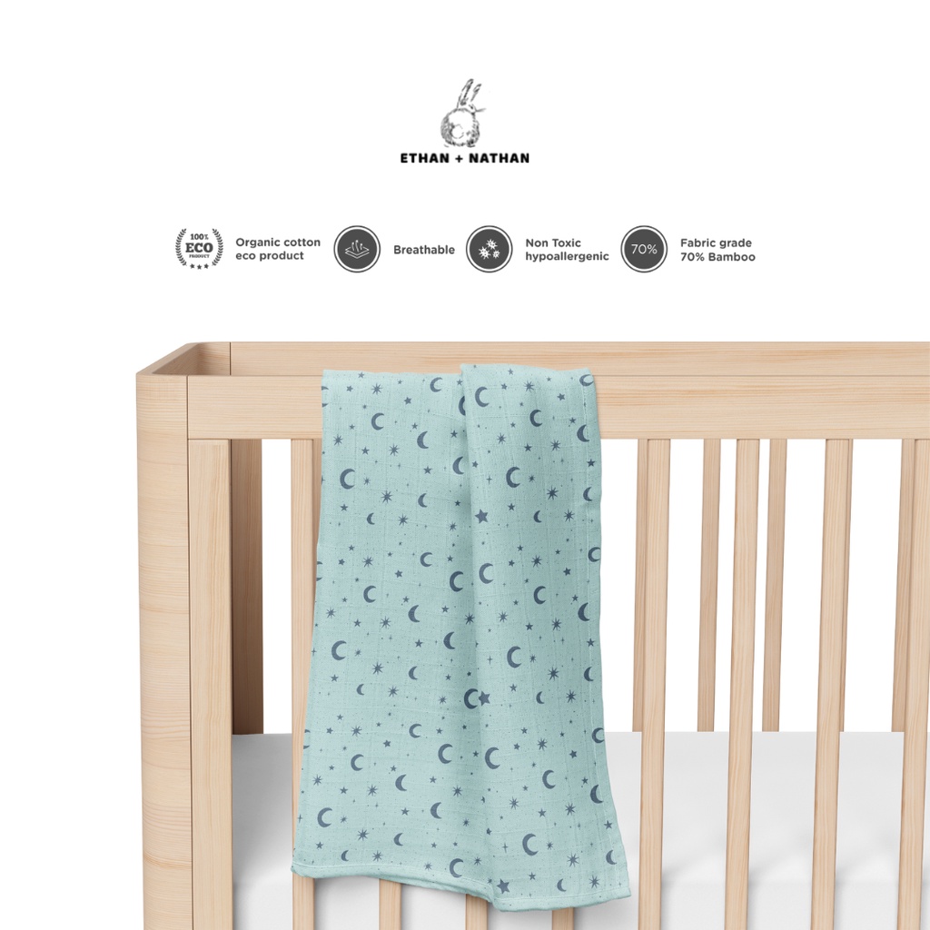 Ethan + Nathan Baby Swaddle Blanket / Bedong Bayi Signature Collection - Sky