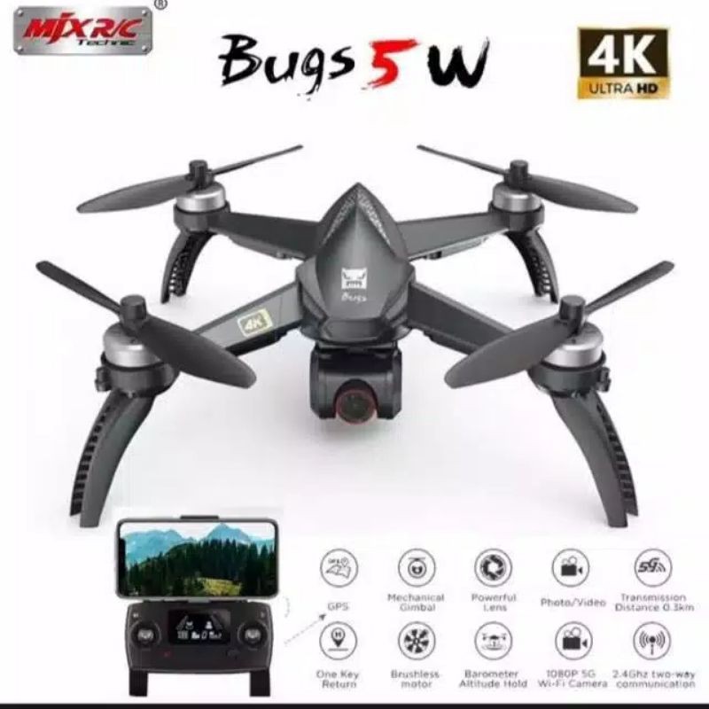 DRONE MJX BUGS 5W 4K B5W WIFI FPV GPS BRUSHLEES SECOND / BEKAS DRONE GPS