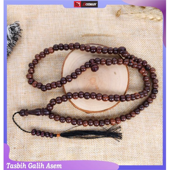 Tasbih Kayu Galih Asem Jaminan Asli Dim 8mm  Isi 99 Butir Top Quality Aksesories Keagamaan Ibadah Perlengkapan Sholat Dzikir Fashion Muslim