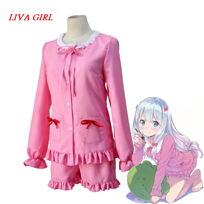 PREORDER Liva girl Izumi Sagiri Japan Anime costume Cosplay Anime Izumi Sagiri Pink sleepwear pajama