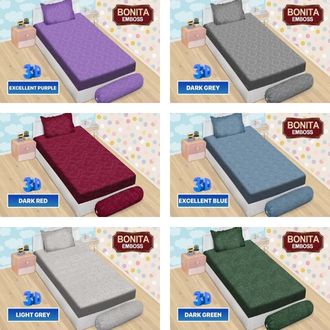 RC Sprei Bonita Polos Embos Ukuran King 180x200 Warna Lengkap