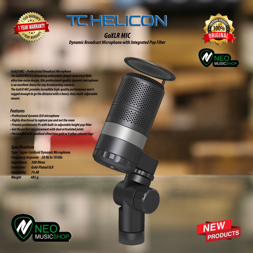 TC HELICON GoXLR MIC Dynamic Broadcast Microphone with Pop Filter