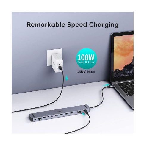 Type-c thundetbolt to hdtv vga usb 3.0 Tf Sd Lan rj45 audio 3.5mm pd usb-c converter Choetech 11in1 4k gigabit 100w 5gbps hub m-20 m20