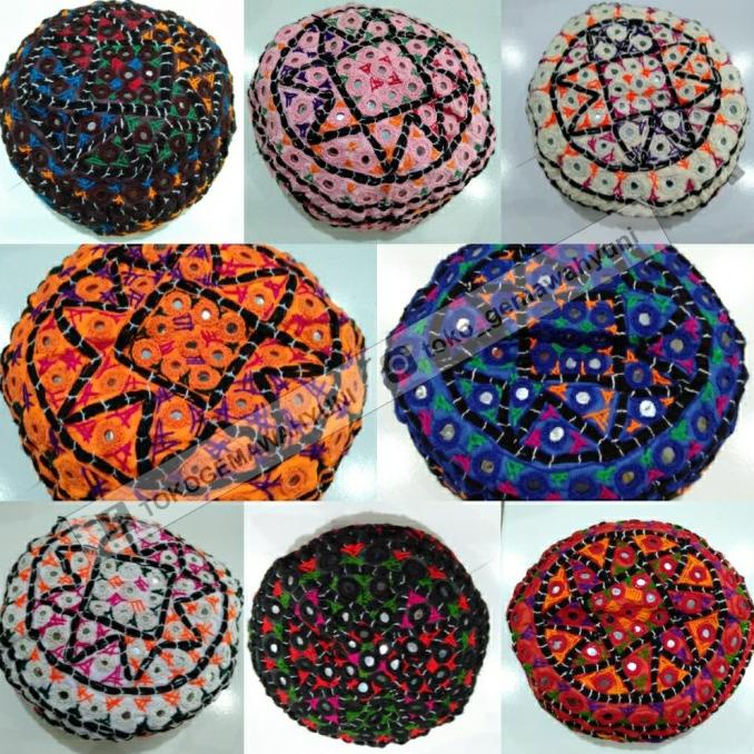 kopyah Pakistan kaca / peci Pakistan rajut kaca