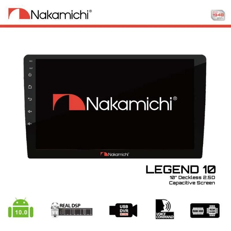 HEAD UNIT DOUBLE DIN NAKAMICHI NA-3102i LEGEND 10 inch Android 10"