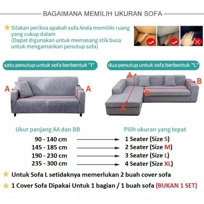 Cover Sofa Elastis Polos L Shaped Sudut Siku Cover Sofa Seater Kursi Librevilleshop