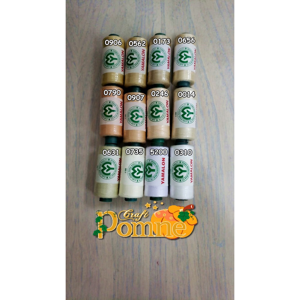 Benang Jahit/ Sewing Thread/ Yamalon/ White &amp; Cream/ 20 gr