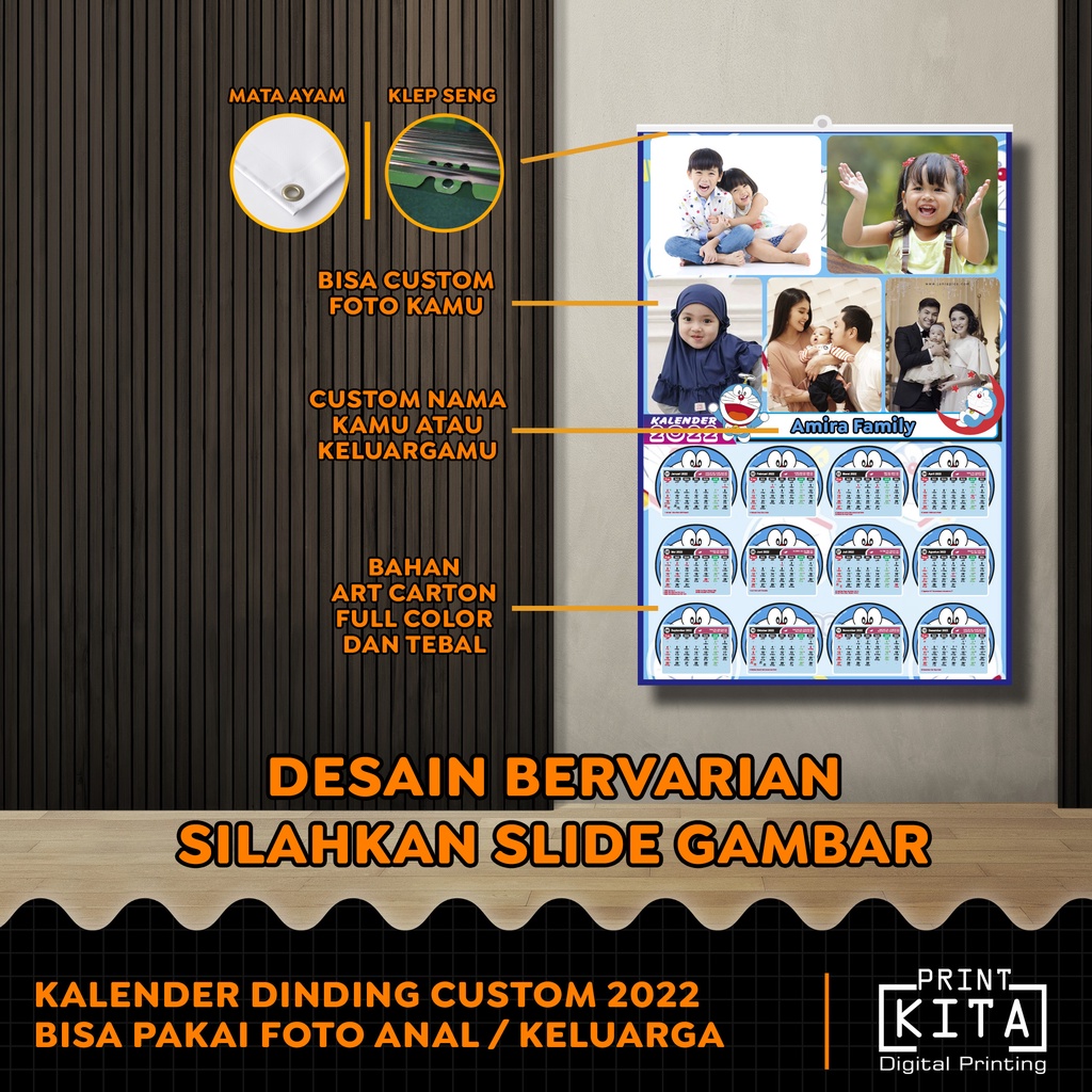 

TERLARIS!!! Kalender Dinding Tahun 2025 Custom 1 Lembar, Kalender 2025, Kalender Kartun Custom Bahan Tebal & Tahan Luntur