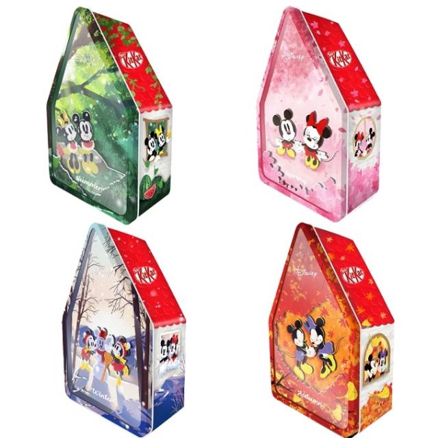 

Kitkat mickey minnie mouse tin chocolate limited edition 4 seasons autumn summer winter spring