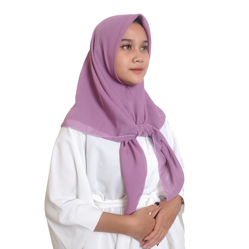 Maula Hijab - Kerudung Segi Empat Bella Square Jilbab Segiempat Paris Polos Premium-Lavender