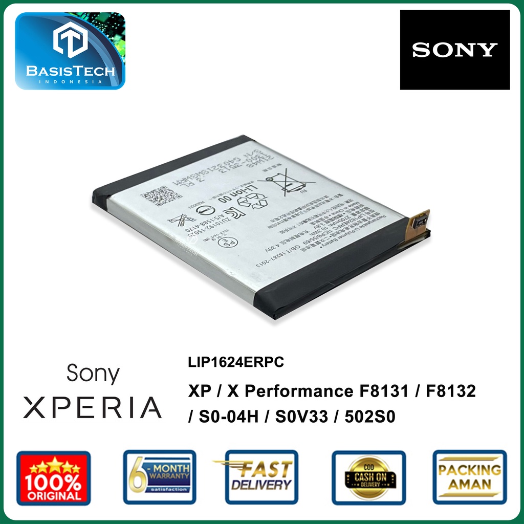 BATERAI SONY XPERIA XP X PERFORMANCE F8131 F8132 S0-04H S0V33 502S0 - LIP1624ERRPC - ORI