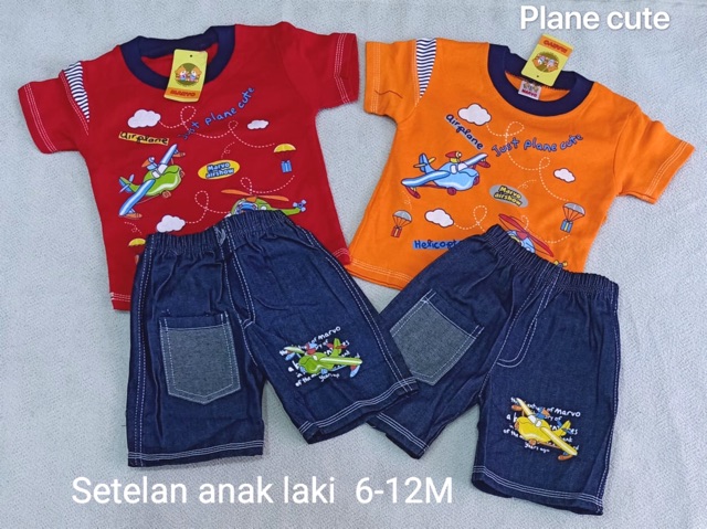 Baju Setelan Anak / Kaos oblong celana pendek cowok 1 - 1,5 tahun