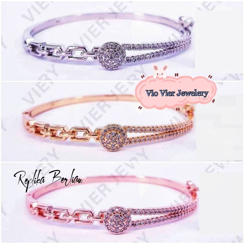 Gelang (Vier ) Bangle Replika Berlian Lapis Emas Zirconia