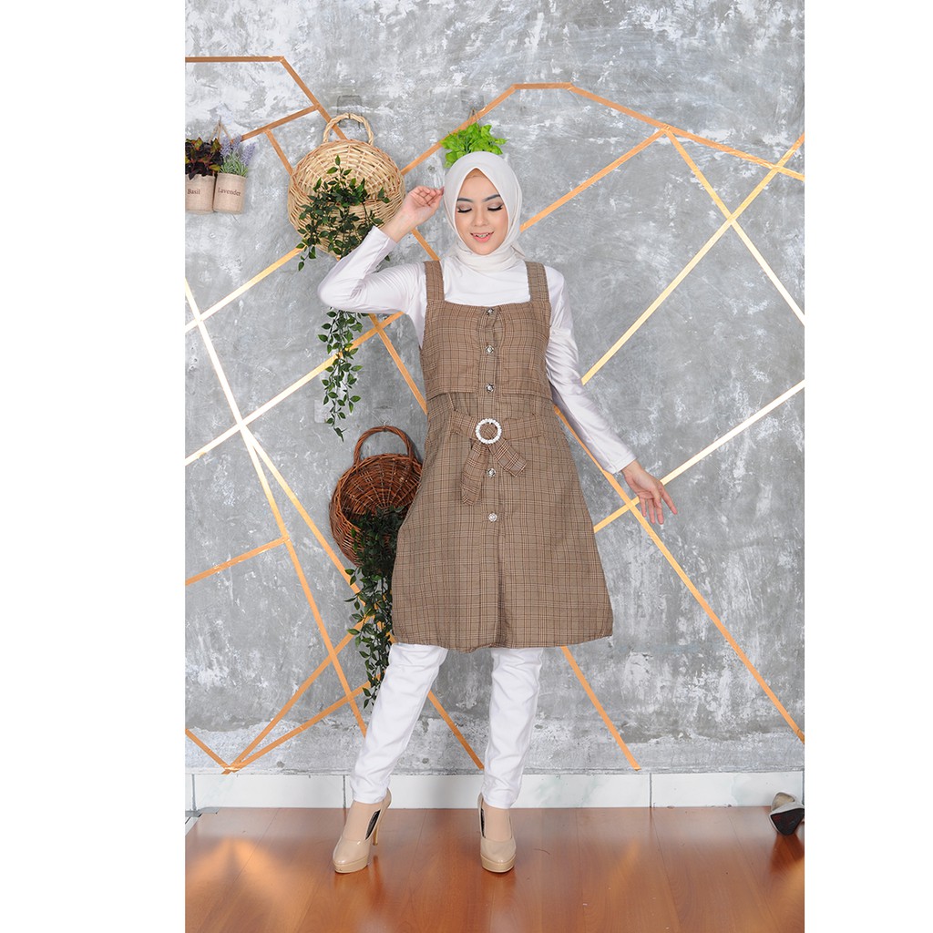 FORTUNA FASHION DRESS OVERALL KOTAK ZARA || OVERALL WANITA