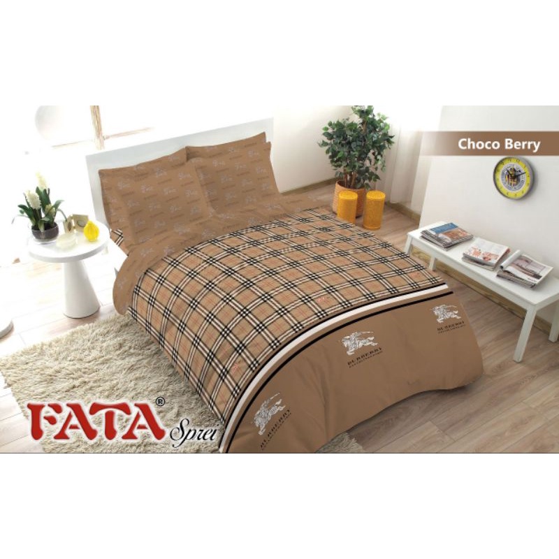 Fata_Bed Cover Set Jumbo Motif Choco Berry / Burberry Ukuran 180X200/160X200